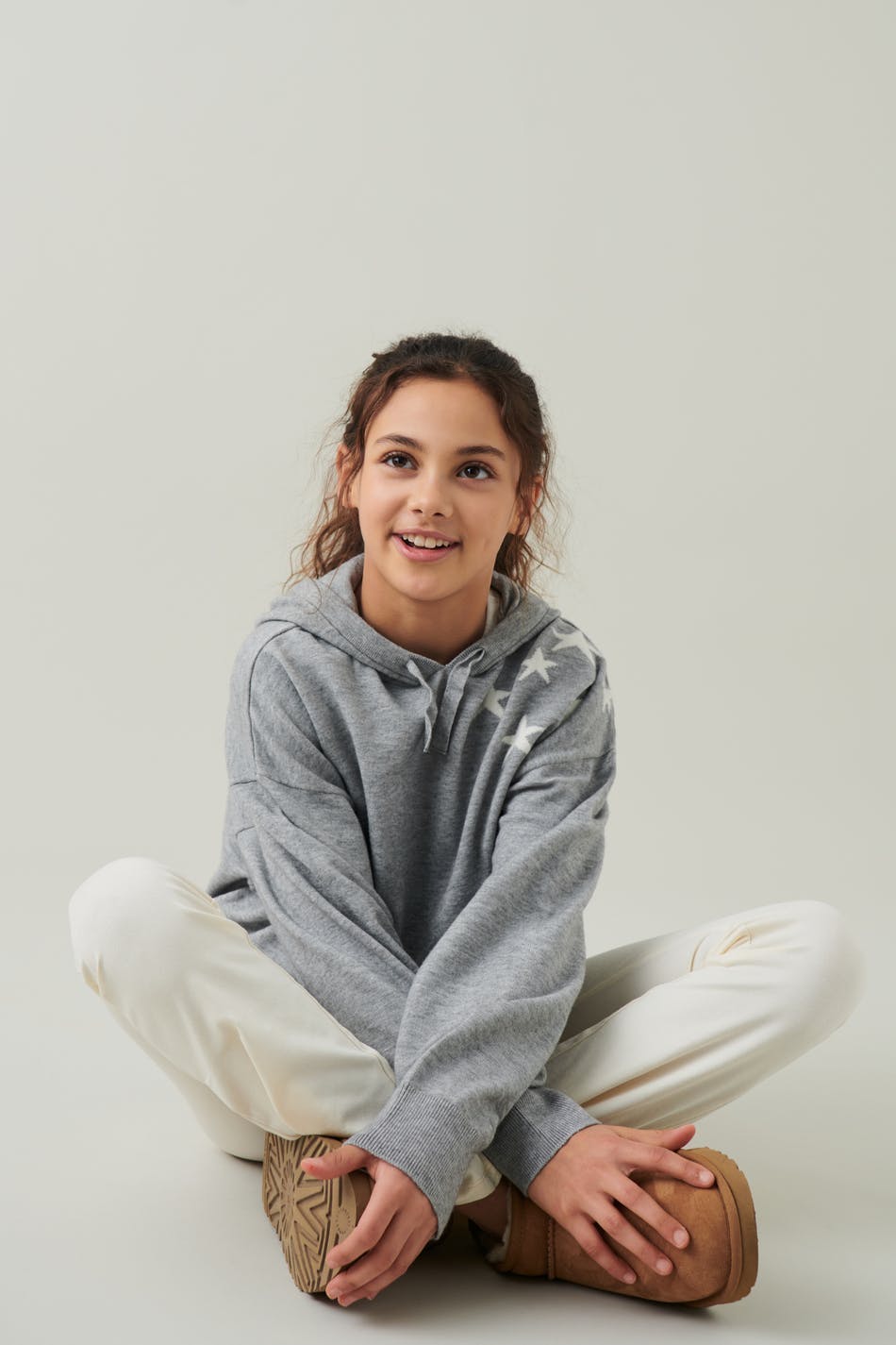 Y star knitted hoodie - Grey melange