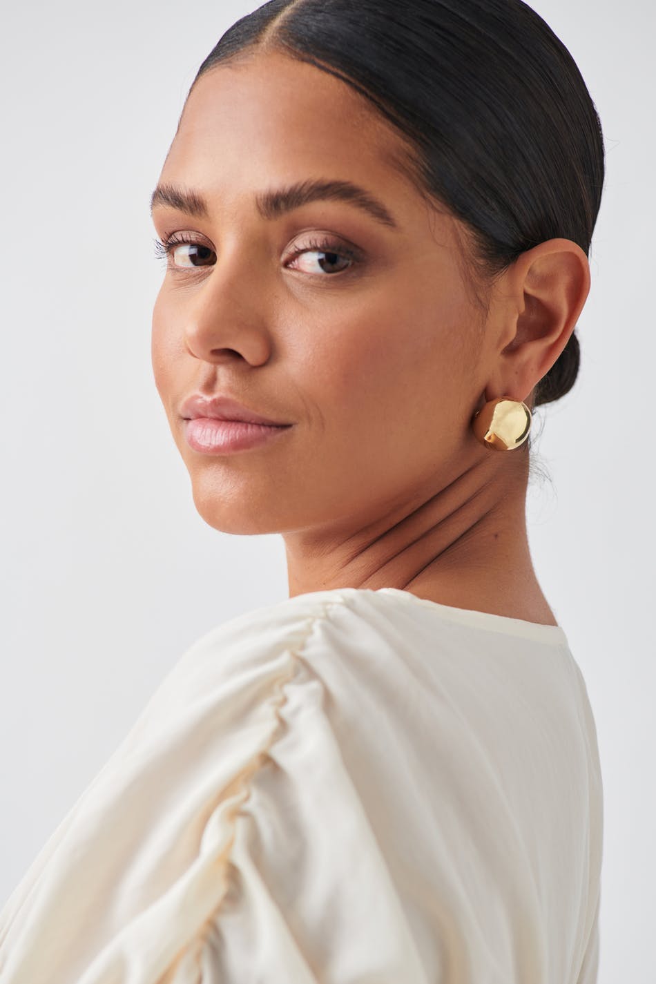 Big round earrings - Doré