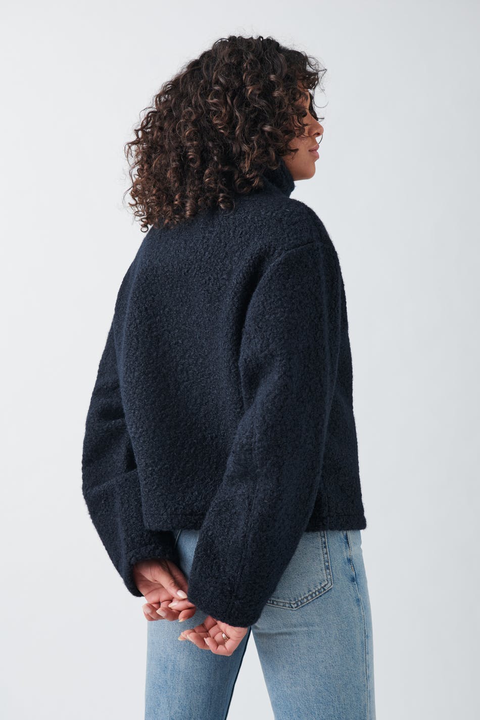 Soft boucle jacket - Bleu marine
