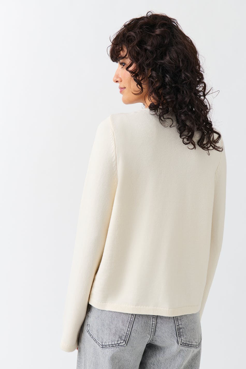 One button knit cardigan - Grey melange