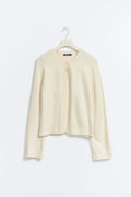 One button knit cardigan - Blanc cassé