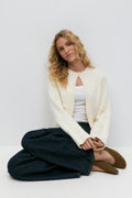 One button knit cardigan - Gardenia