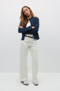 One button knit cardigan - Blanc cassé