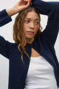 One button knit cardigan - Blanc cassé