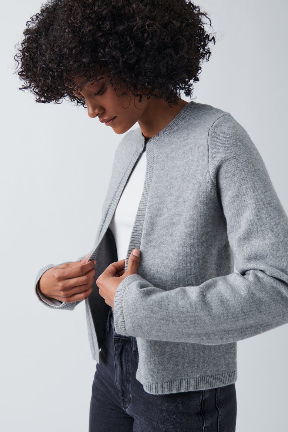 One button knit cardigan - Noir