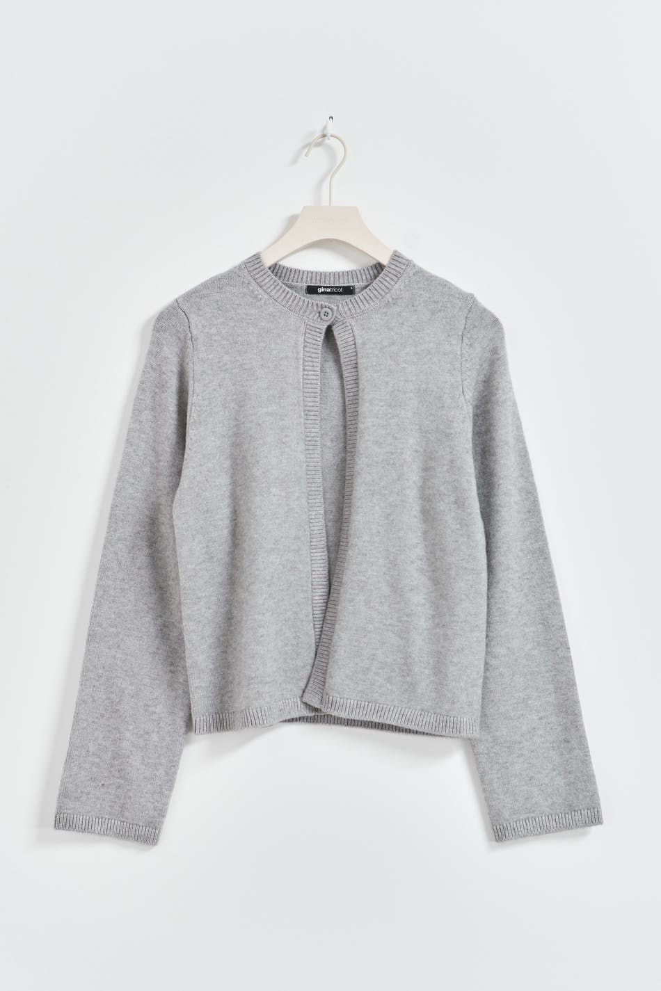 One button knit cardigan - Grey melange