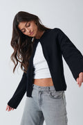 One button knit cardigan - Noir