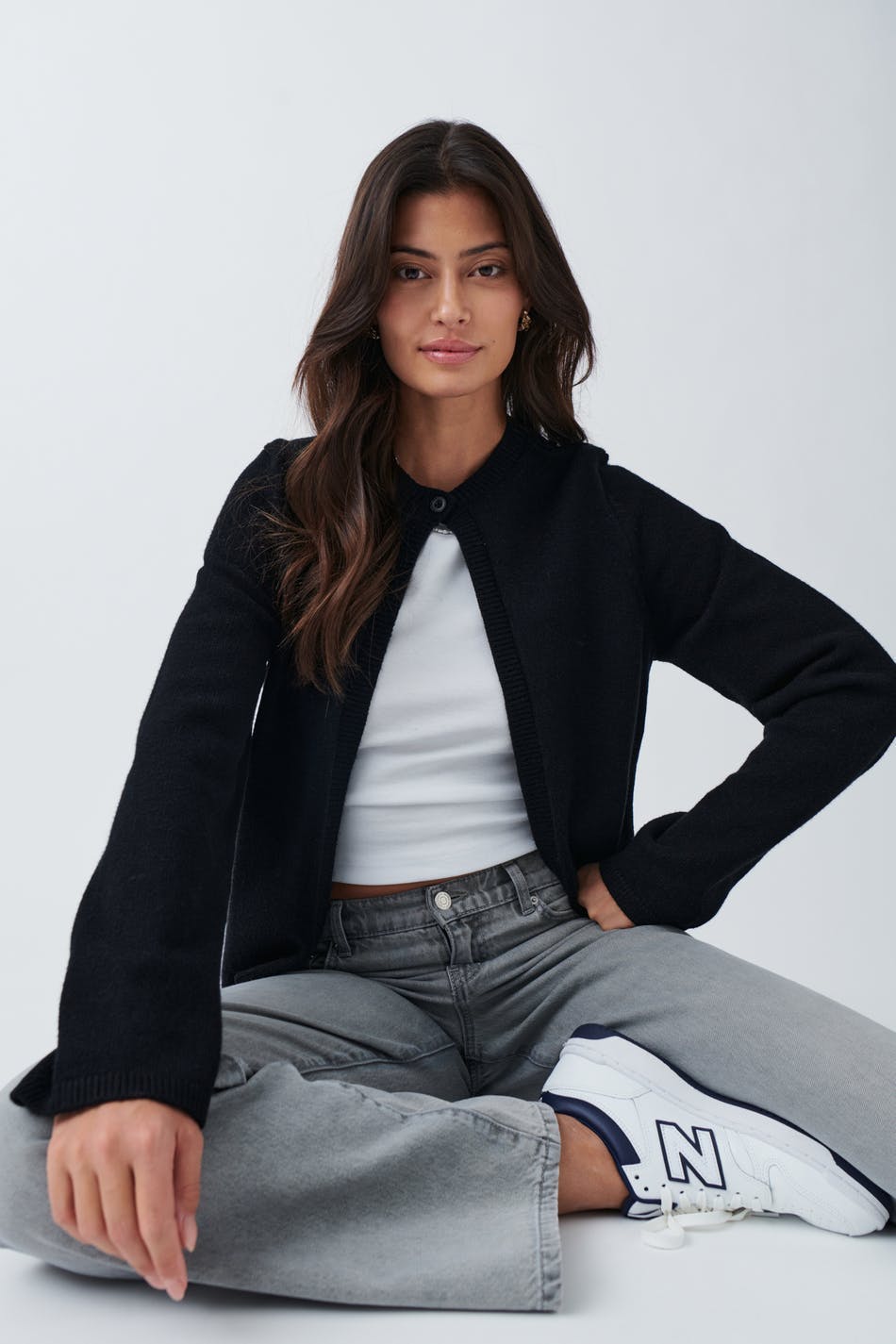 One button knit cardigan - Gardenia
