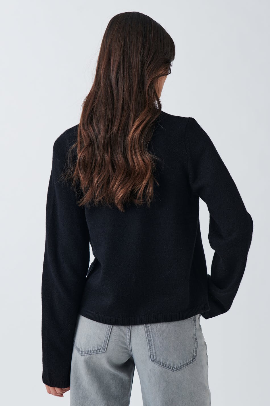 One button knit cardigan - Noir