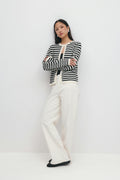 One button knit cardigan - Navy blazer