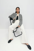 One button knit cardigan - Navy blazer