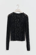 Boatneck lace top - Noir