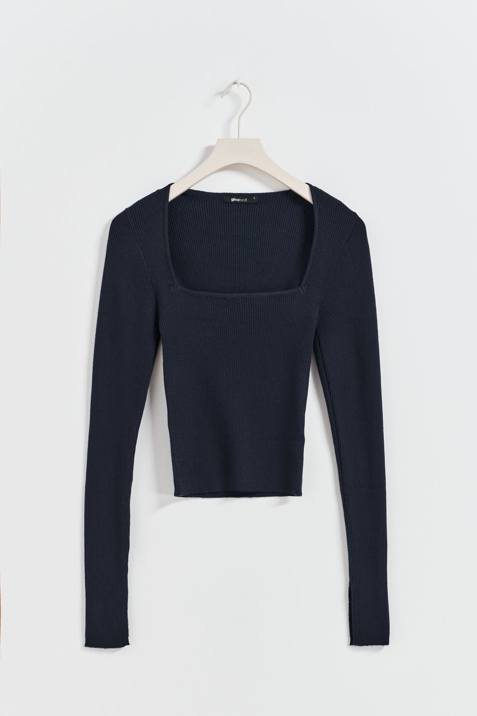 Knitted squareneck top - White swan