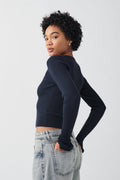 Knitted squareneck top - White swan