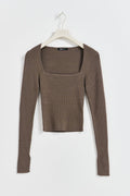 Knitted squareneck top - Falcon