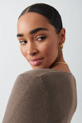 Knitted squareneck top - Silver filigee