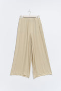 Wide satin trousers - Beige