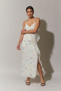 Frill chiffon maxi dress - Noir