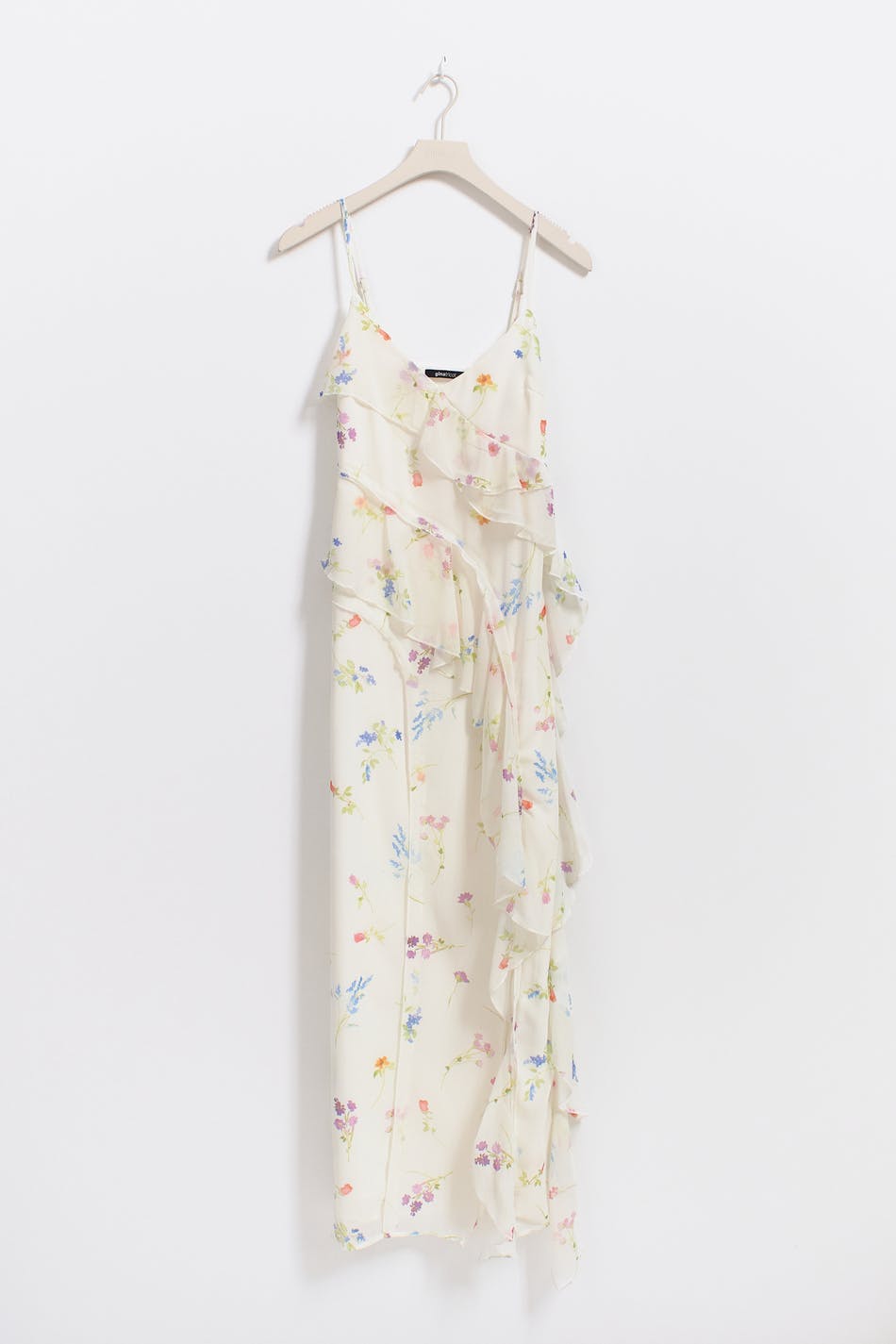 Frill chiffon maxi dress - Noir