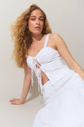 Tie front top - Blanc cassé