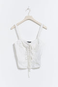 Tie front top - Blanc cassé