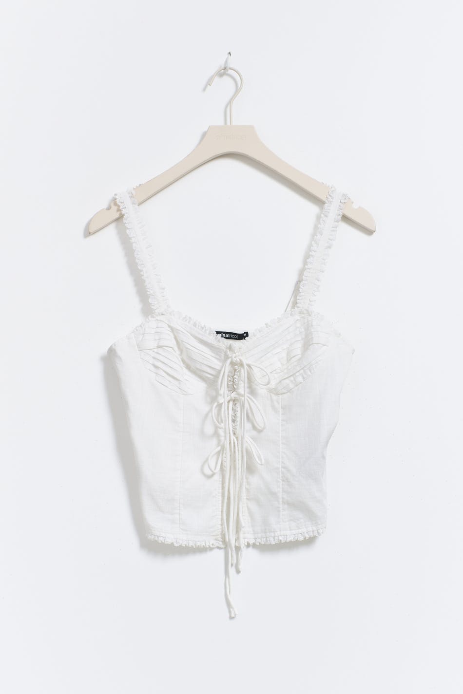 Tie front top - Blanc cassé