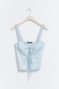 Tie front top - Noir