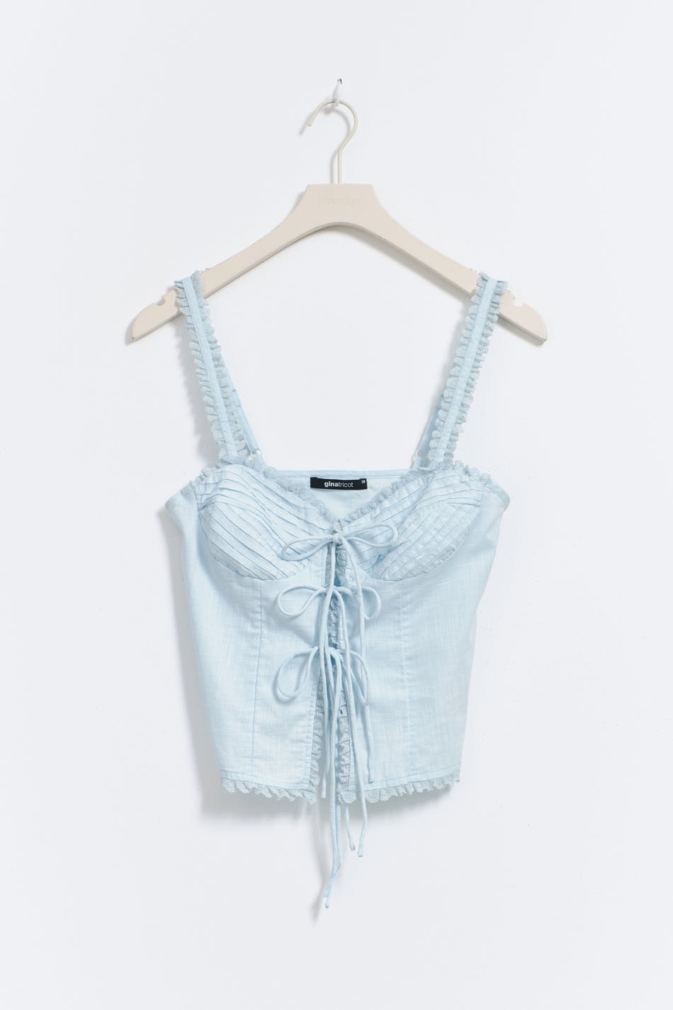 Tie front top - Noir
