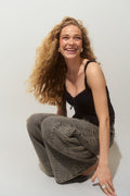 Tie front top - Blanc cassé