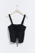 Tie front top - Blanc cassé