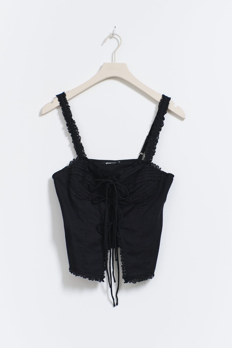 Tie front top - Blanc cassé