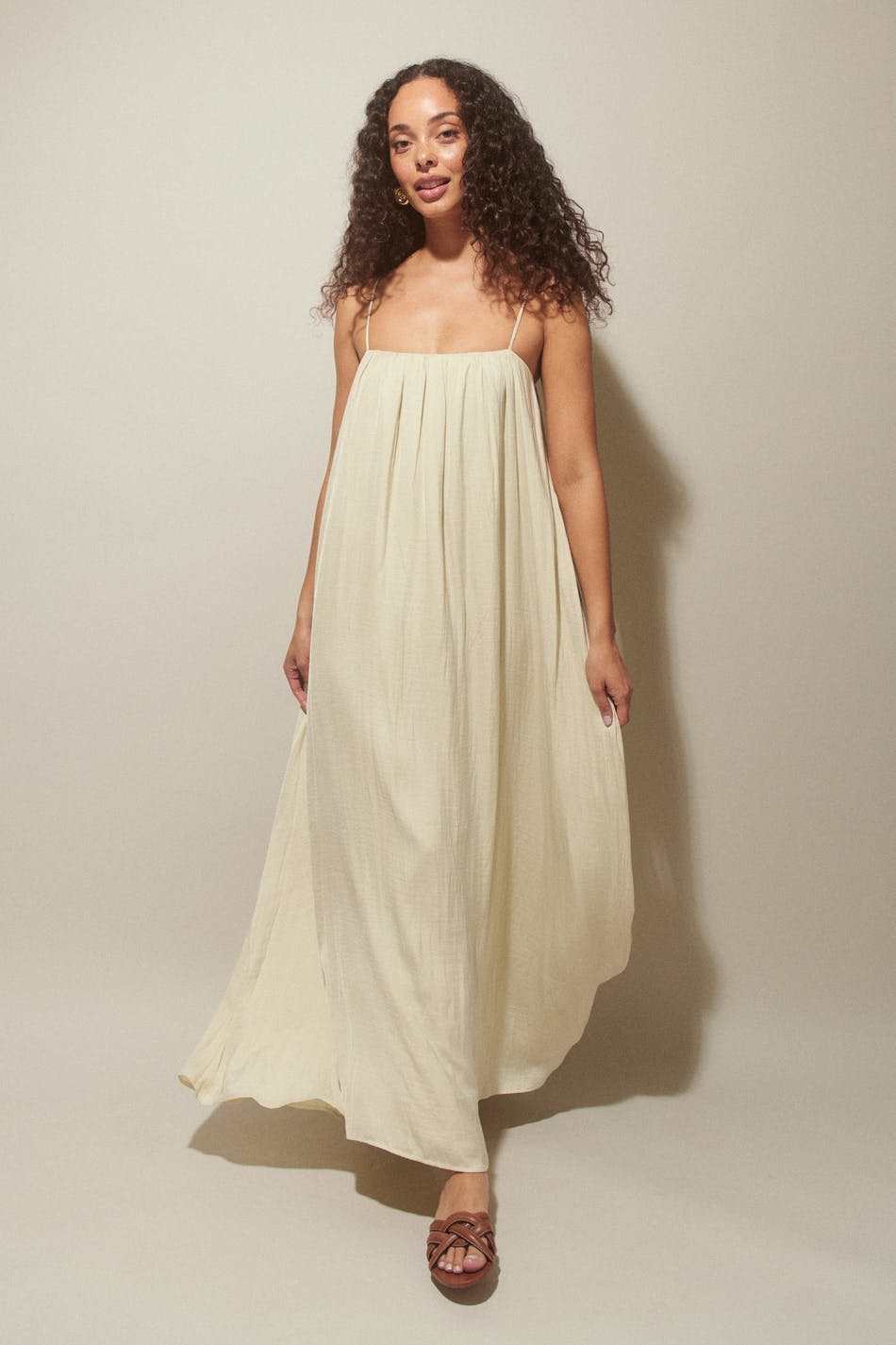 Flowy maxi dress - Almond milk