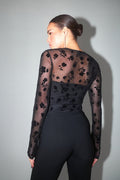 Burnout square neck top - Noir