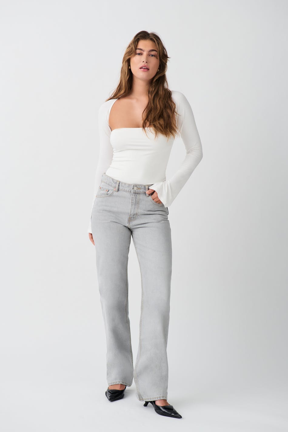 Full length jeans - Gris clair