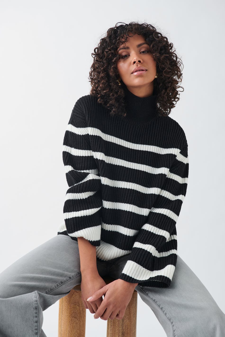 Turtleneck knit sweater - Multicolore