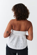 Twisted anglaise top - Blanc