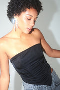 Asymmetric tube top - Noir