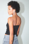 Asymmetric tube top - Noir