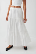 maxi cotton skirt - Blanc