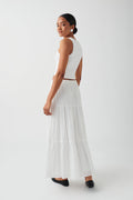 maxi cotton skirt - Blanc