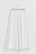maxi cotton skirt - Blanc