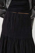 maxi cotton skirt - Noir