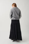 maxi cotton skirt - Noir