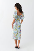 Short sleeve dress - Blue flower
