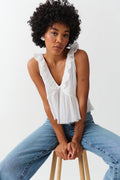 Frill top - Blanc