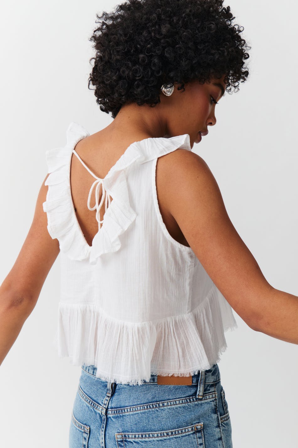 Frill top - Blanc