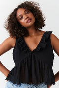 Frill top - Blanc