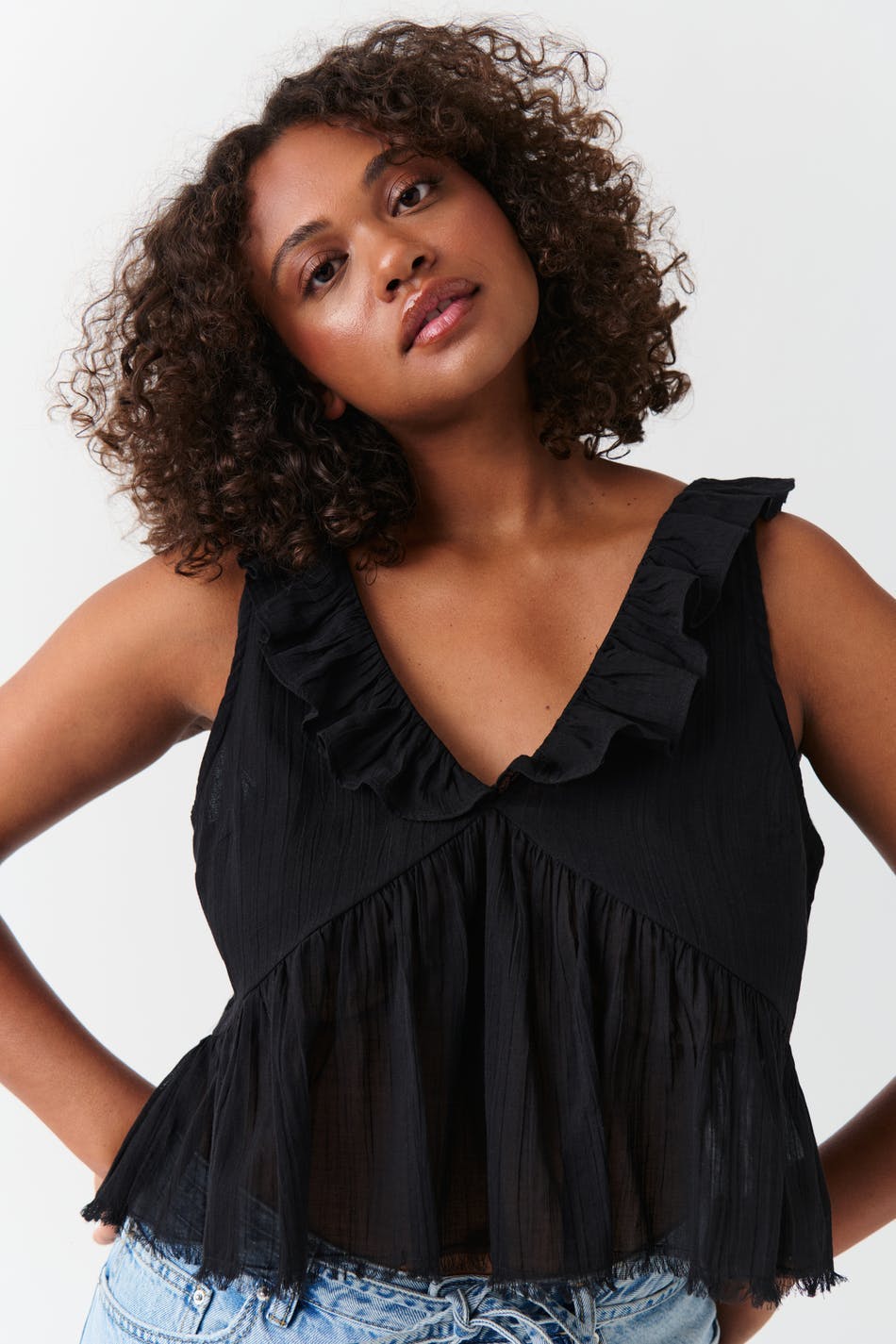 Frill top - Blanc