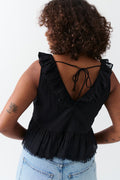 Frill top - Noir