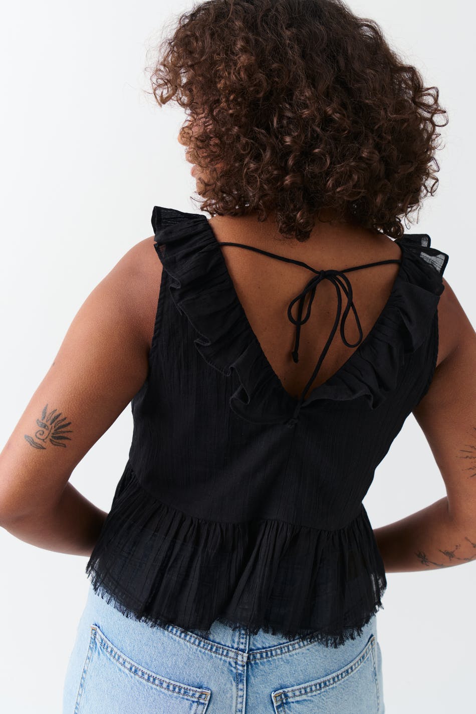 Frill top - Noir